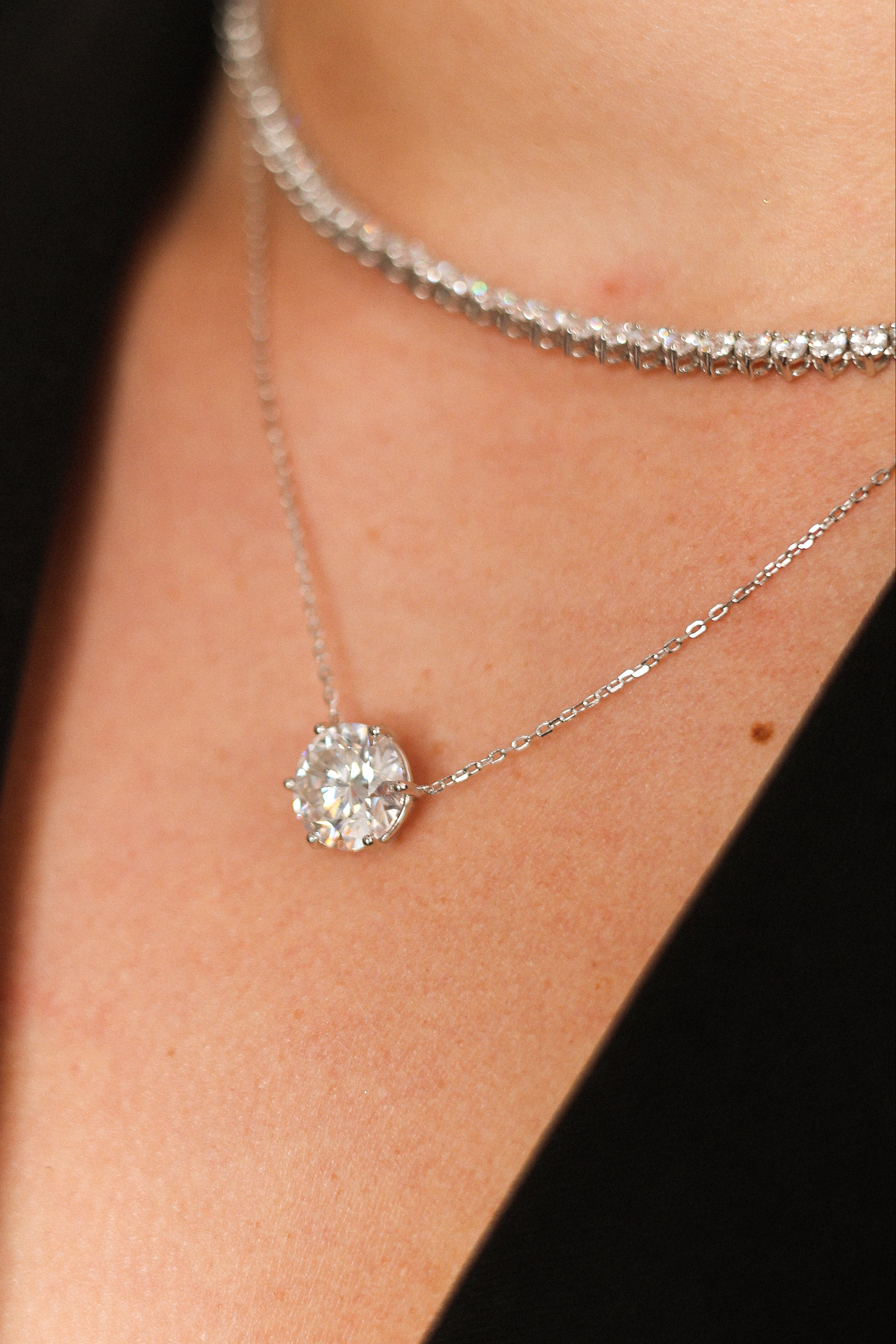 Colar Elos Portugueses Ponto de Luz em Moissanite 11 mm – Destaque Garantido