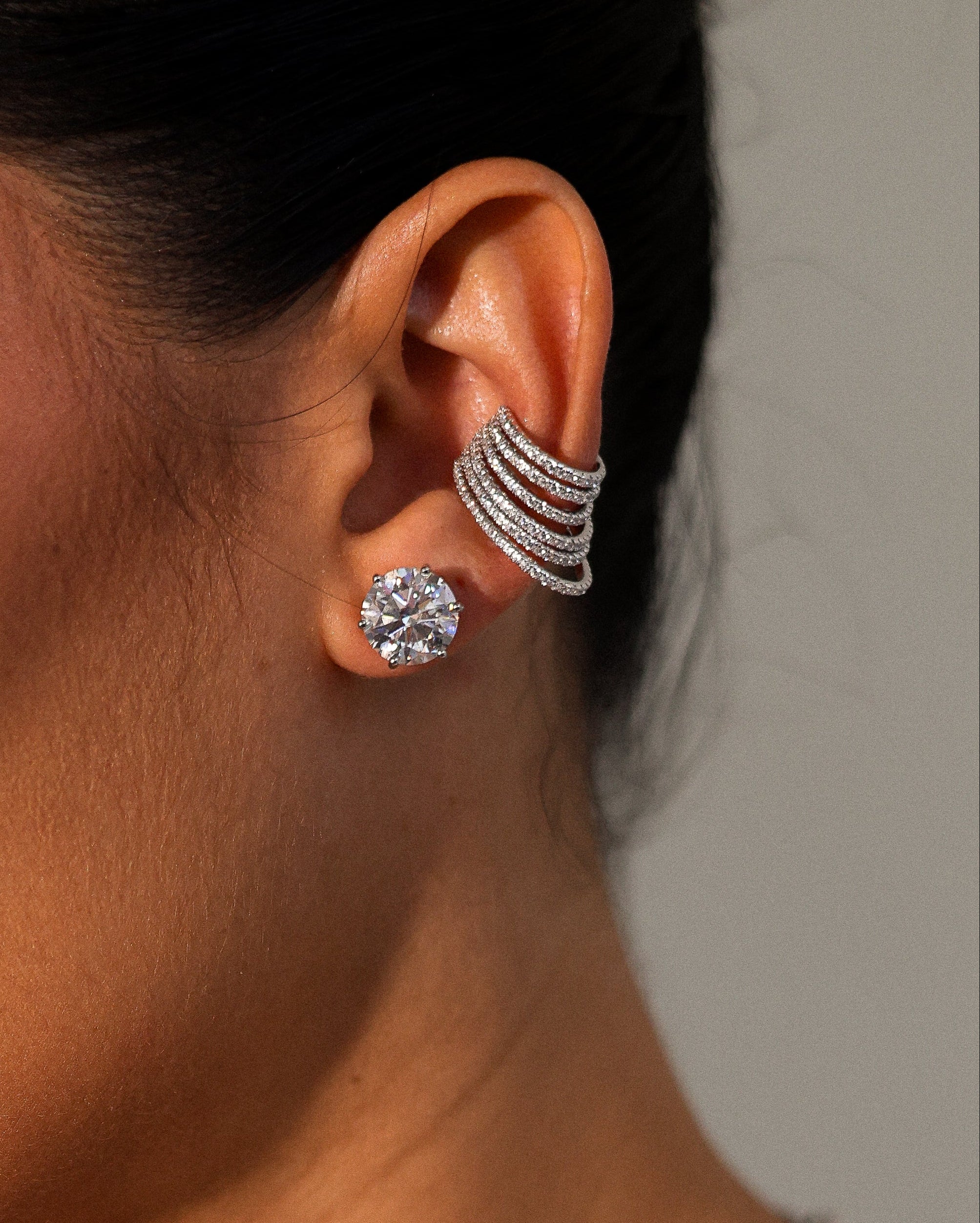 Piercing 6 Fileiras Cravejadas – Brilho Intenso em Prata 925