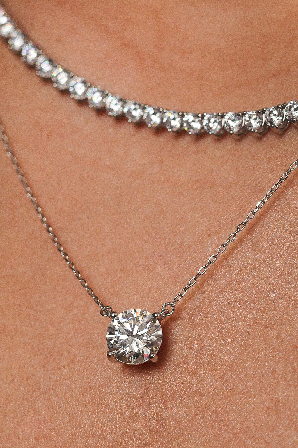 Colar Elos Portugueses com Ponto de Luz em Moissanite 8 mm – Brilho Sparkle