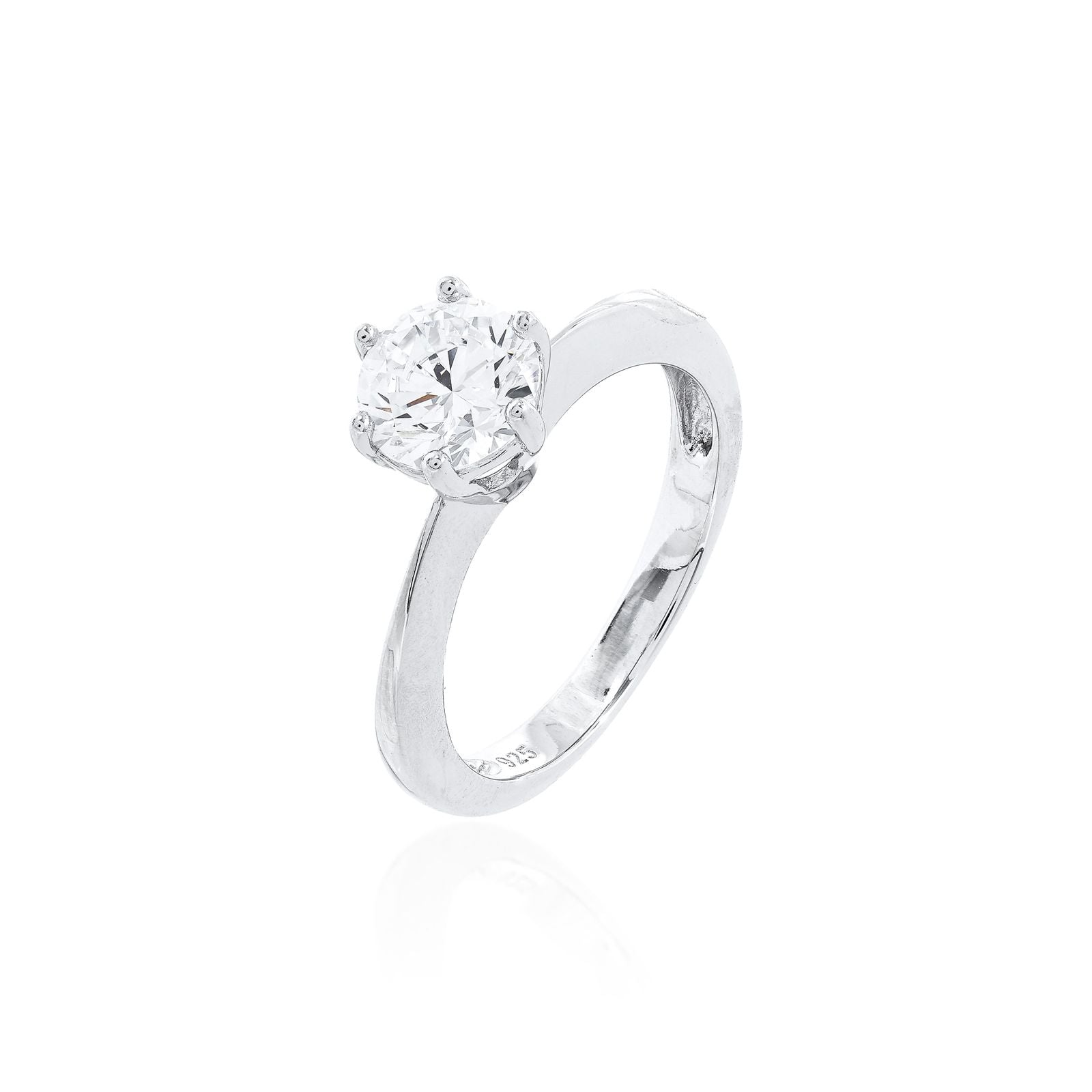 Anel Solitário 7 mm com 6 Garras