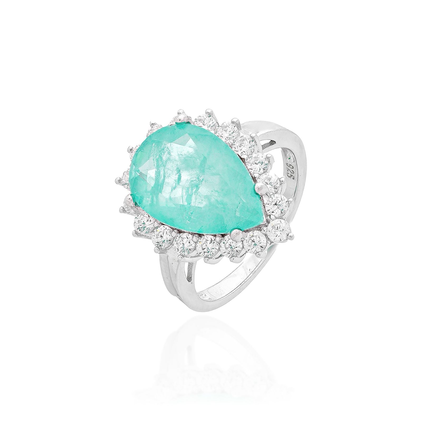 Anel Gota Colombiana 10mm – Luxo em Cravação Princesa