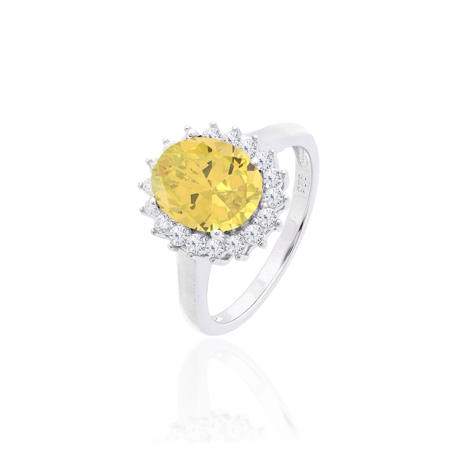 Anel Oval Yellow Fancy 8mm – Brilho Dourado Glamour