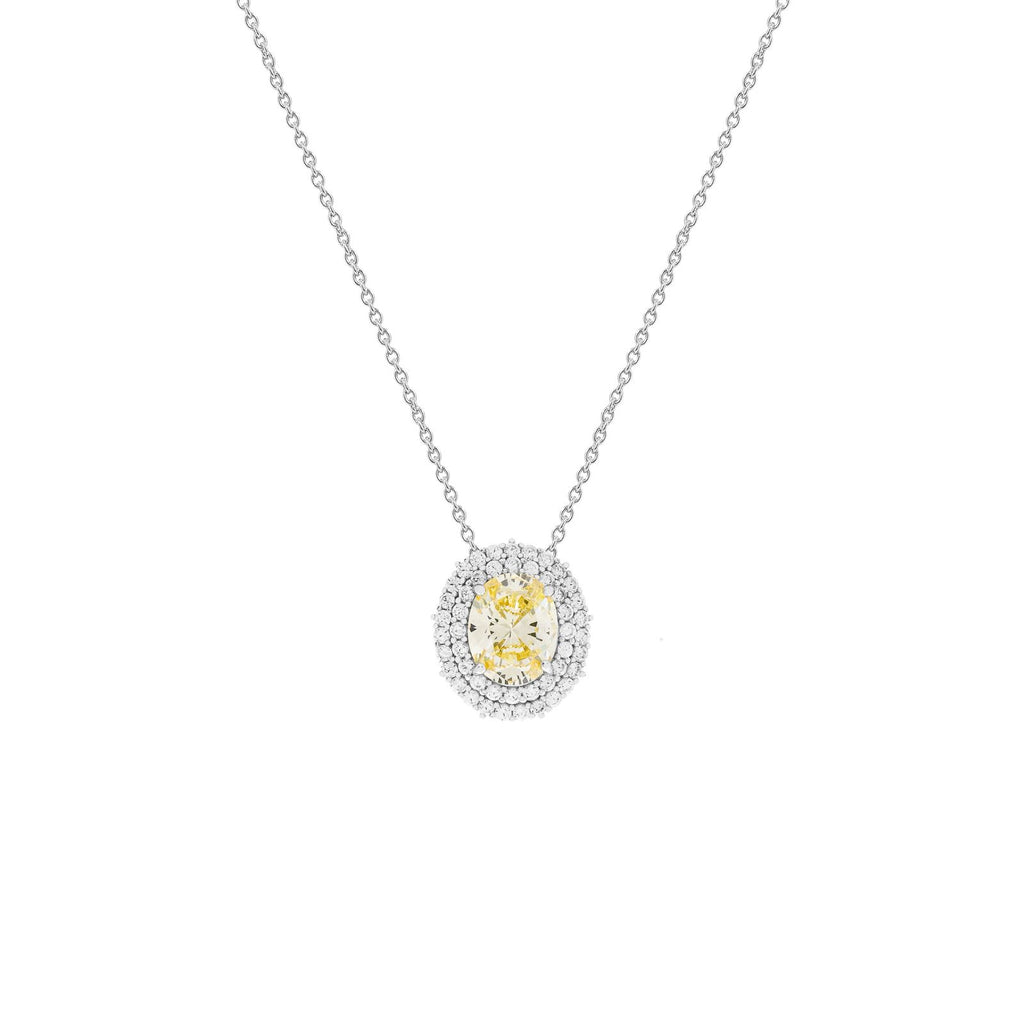 Colar Oval Yellow Fancy 8x10 mm – Luxo Dourado com Cravação Dupla