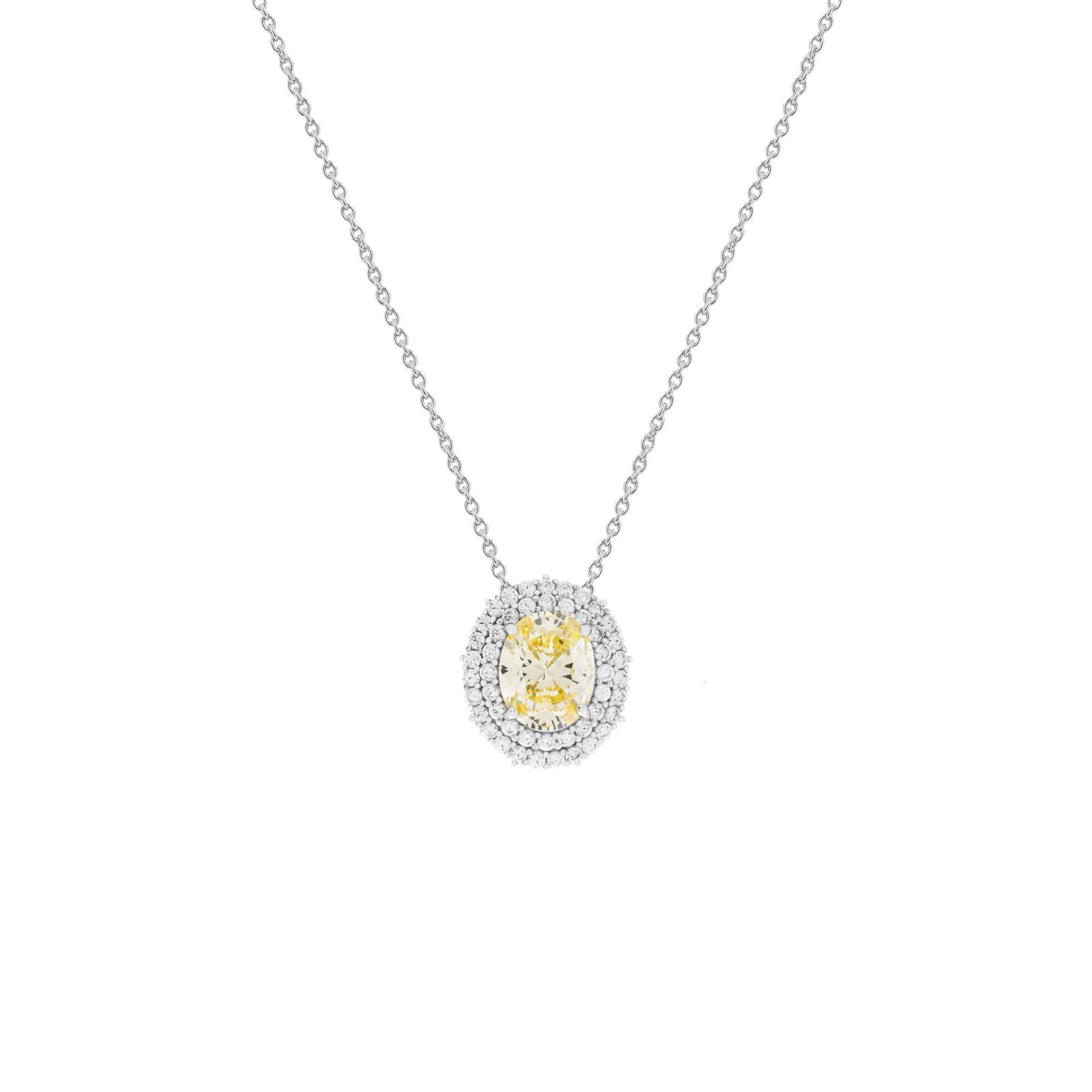 Colar Oval Yellow Fancy 8x10 mm – Luxo Dourado com Cravação Dupla