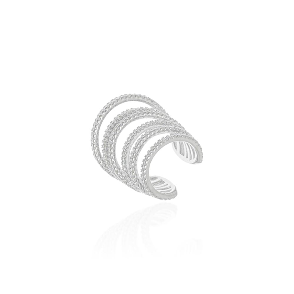 Piercing 6 Fileiras Cravejadas – Brilho Intenso em Prata 925